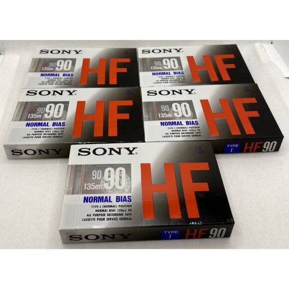 Lot of 5 Sony HF90c High Fidelity Normal Bias Recording Audio Cassettes 90 min - Picture 9 of 9